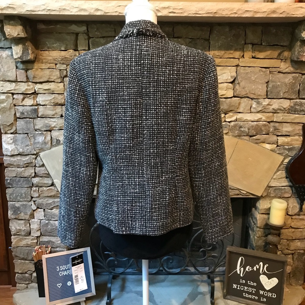 NWT Requirements Cropped Tweed Blazer Jacket - Picture 5 of 8